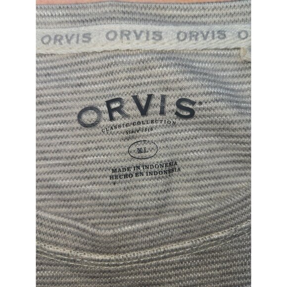 Orvis Classic Collection Long Sleeve Crew Shirt Large Gray Striped - Picture 5 of 8